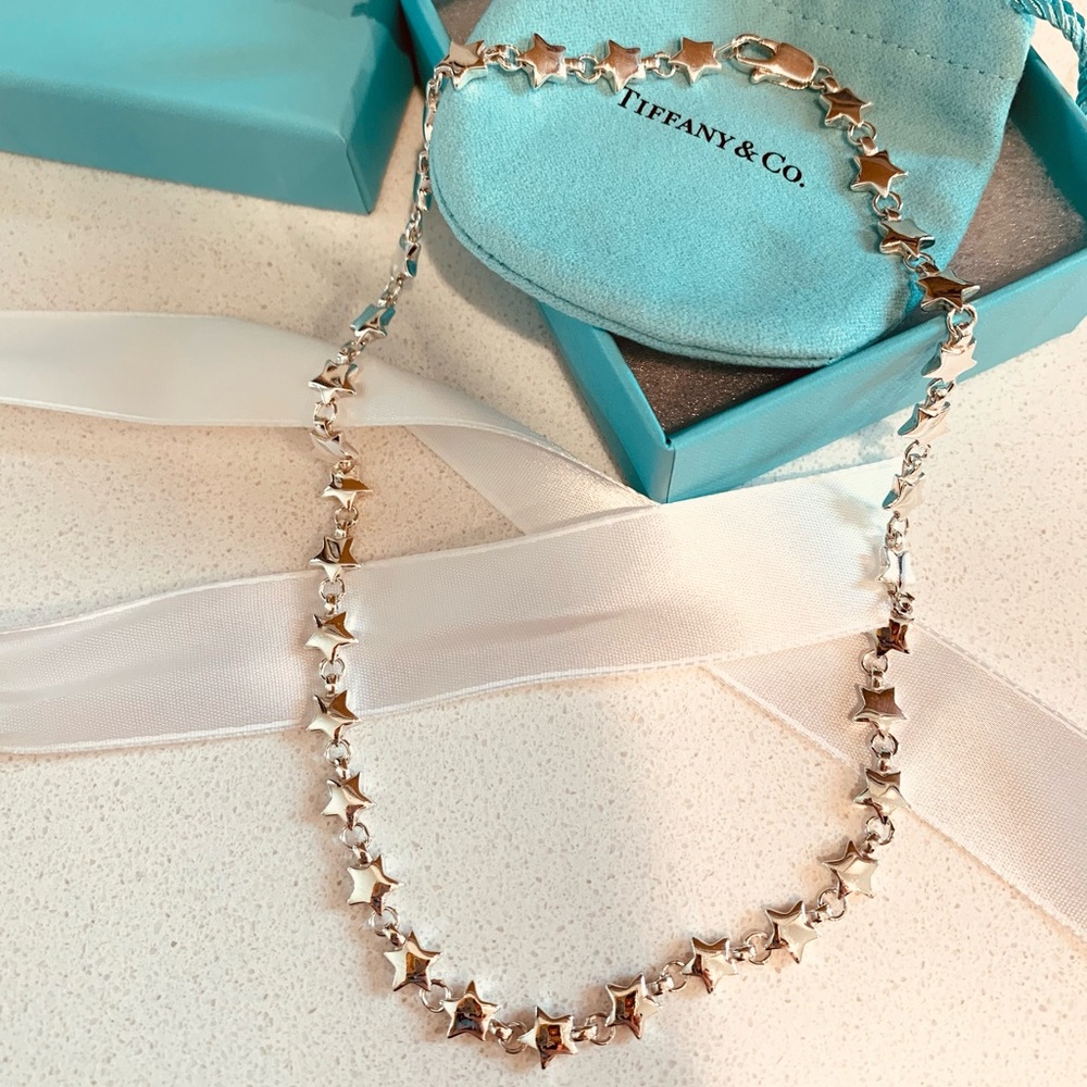 RARE 🎁 Authentic Tiffany & Co. Sterling Silver 16” Chain of Stars Necklace